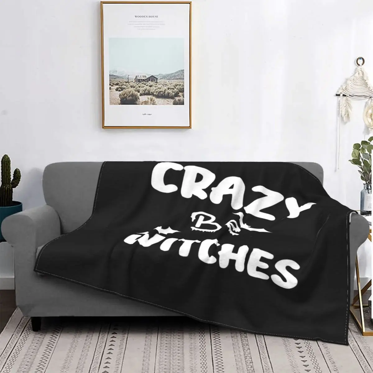 

Camiseta de "Witches Be Crazy" para mujer, a cuadros para cama colcha, manta Kawaii, alfombra de oration islma, 150