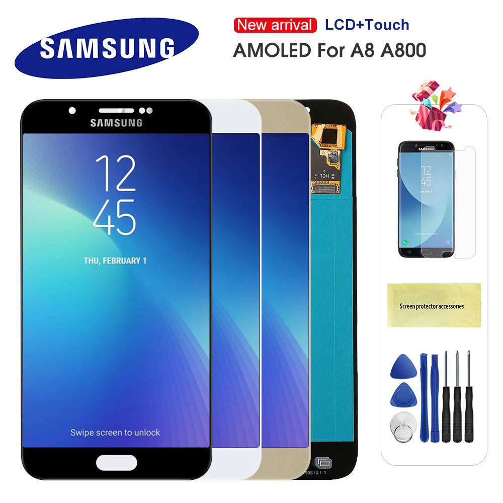 ЖК дисплей Super AMOLED для Samsung Galaxy A8 2015 A800 A8000 A800F с сенсорным экраном и дигитайзером в