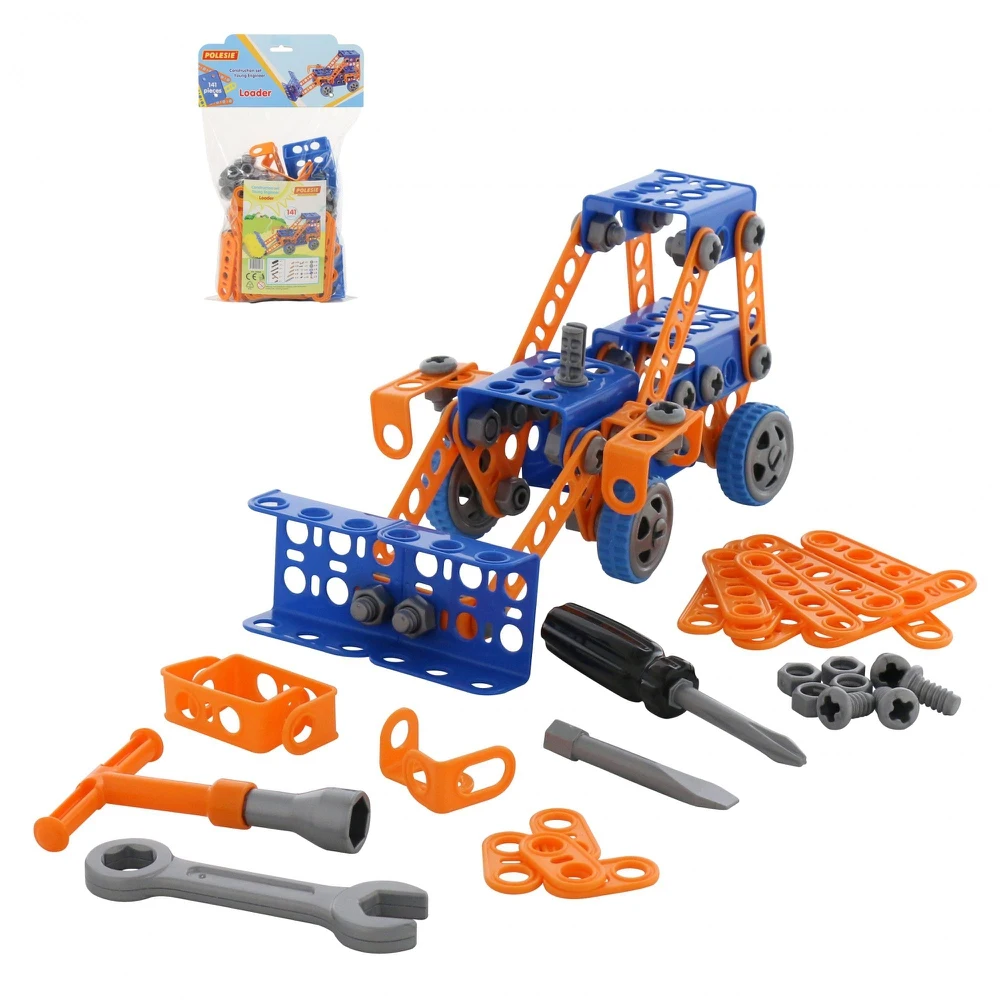 Конструктор &quotИзобретатель. Трактор погрузчик №1&quot (141 элемент)|Блочные