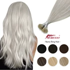 Moresoo человеческие волосы для наращивания нанокольцевые волосы Remy бразильские нано-бисер настоящие волосы для наращивания шелковистые прямые 50 г50 с