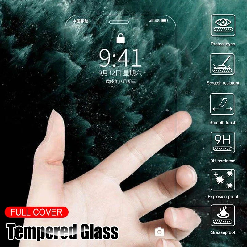 

3Pcs Full Cover Tempered Glass For iPhone 12 MINI 11 Pro X XS Max XR Screen Protector Glass For iPhone 7 8 6s 6 Plus 5S SE 2020