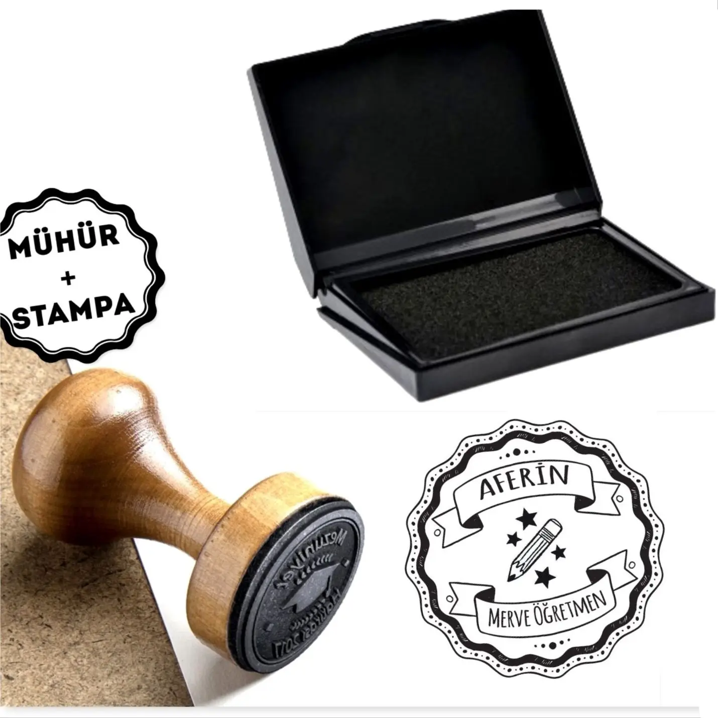 

Personalized Name Written Wood Book Seal-A106