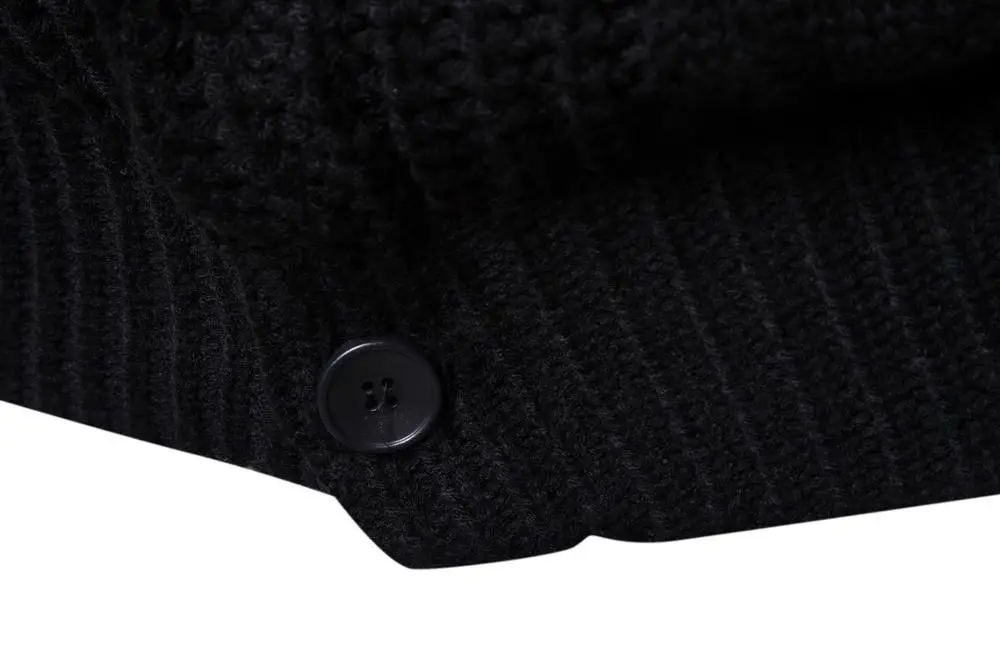 Мужской хлопковый свитер пуловеры с круглым вырезом черные тонкие однотонные