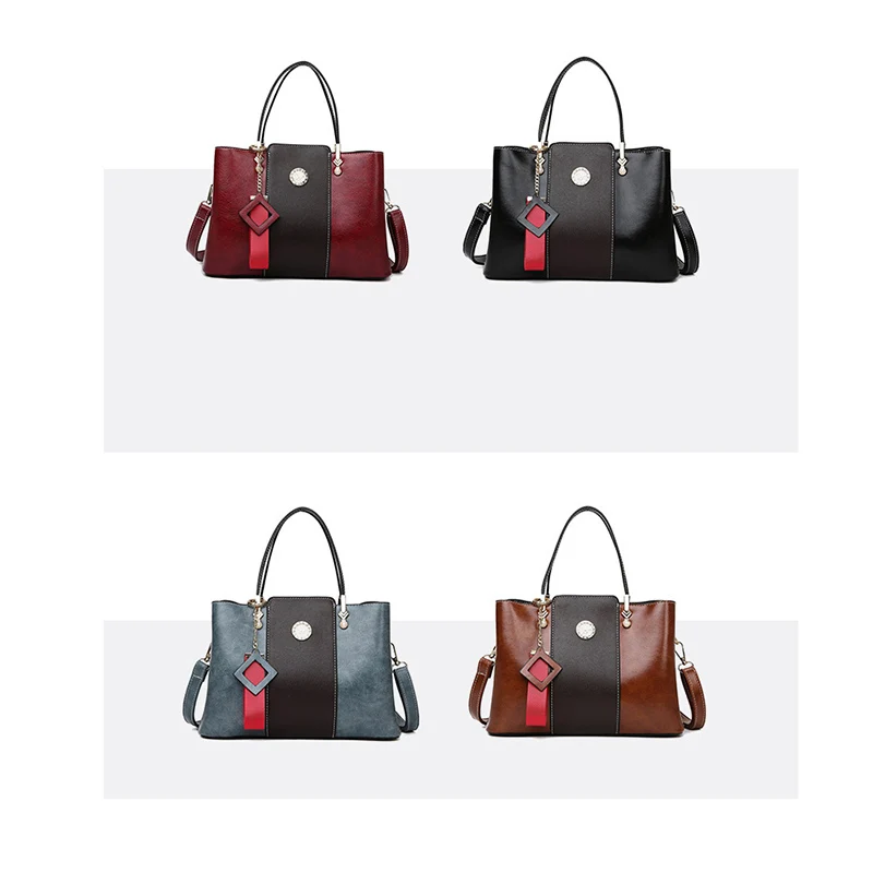 

3Pcs Women's Bag New Crossbody Shoulder Bag Trendy Bucket Bag Hit Color Handbag Set Handbag Combination Bag