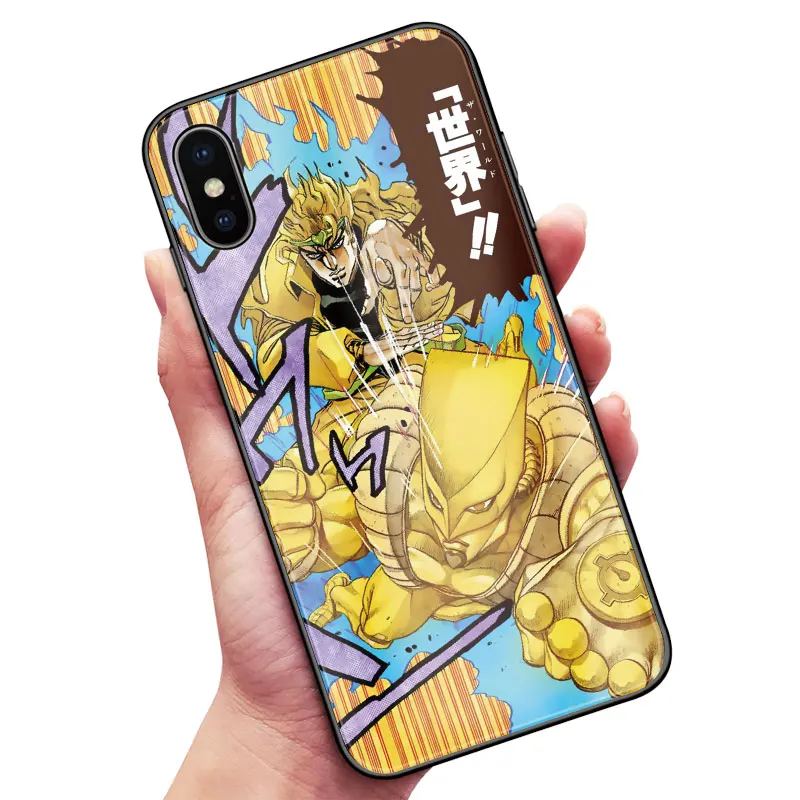 Необычные приключения Джоджо аниме Coque чехол из закаленного стекла для телефона чехол для iPhone6s 7 8 Plus X XR XS 11 PRO MAX - Цвет: Jojo 28