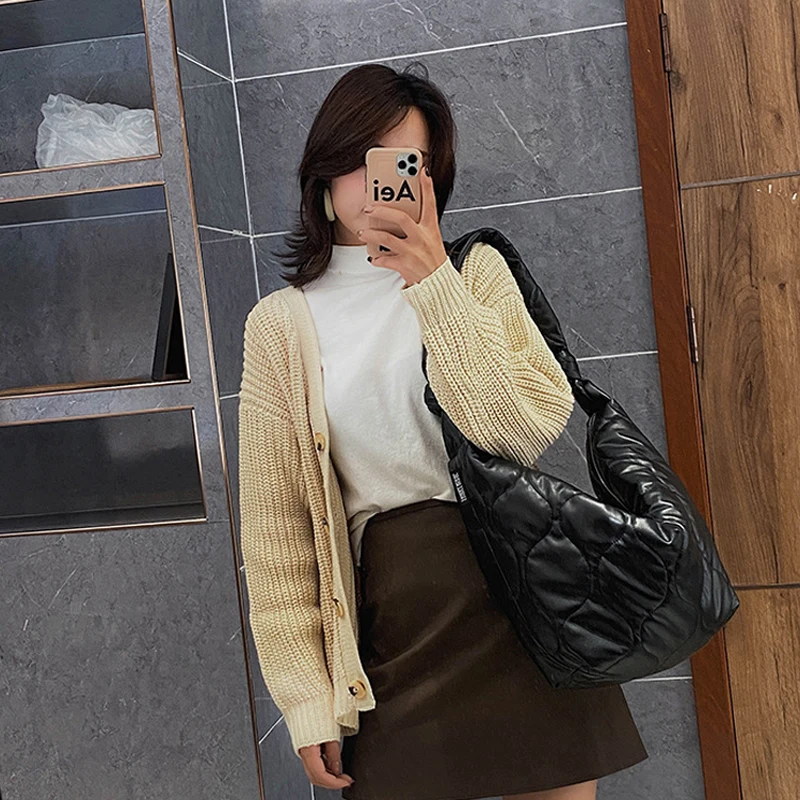 Cloth Soft Shoulder Bag For Women Fashion PU Leather Composite Women Bags Trend Ladies Handbags Large Capacity Female Daily Bag