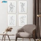 Минималистичный рисунок, сексуальная Женская линия тела, абстрактный постер и печать, художественная живопись на холсте, настенные картины, нордический стиль, украшение для дома