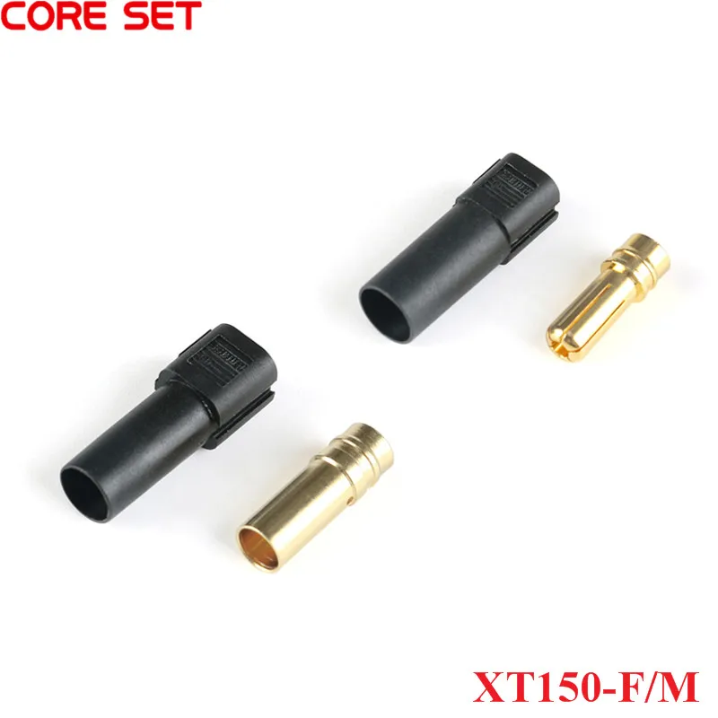 2Pcs/1pair XT150 AMASS Connector Adapter Male/Female Plug High Rated Current For RC LiPo Battery Gold-plated With Protective Hub |