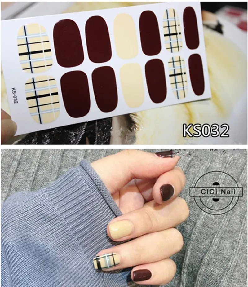 14 наконечников/лист для дизайна ногтей полное покрытие клейкие наклейки