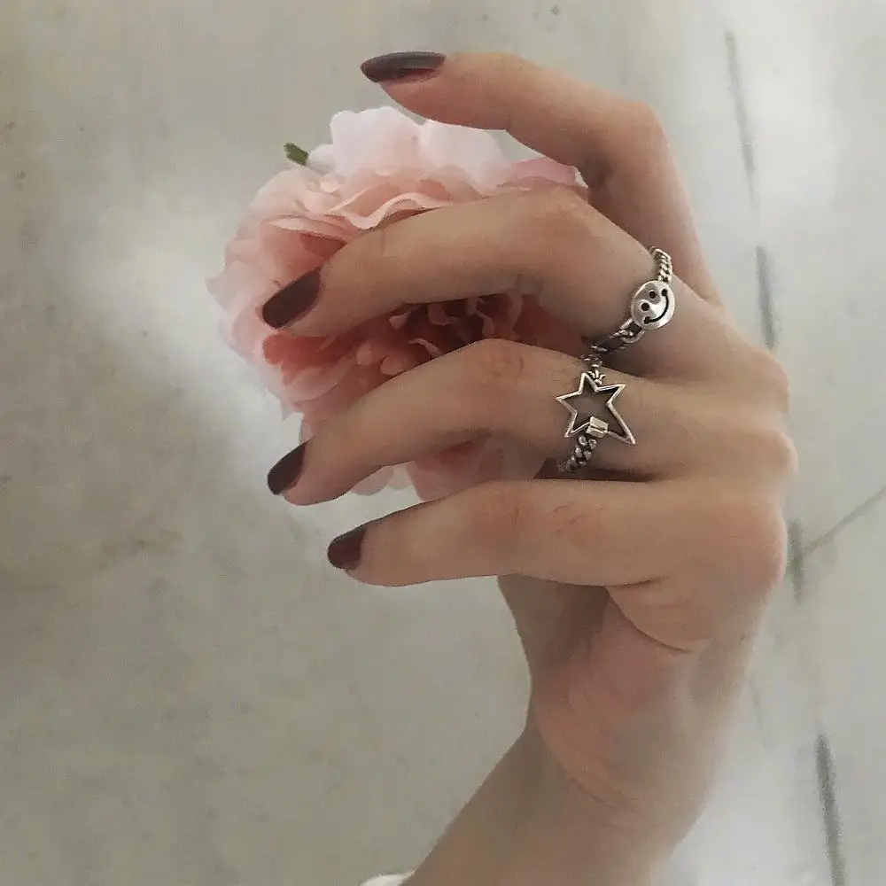 Женское кольцо на указательный палец серебро 925 пробы простая Ретро цепочка с