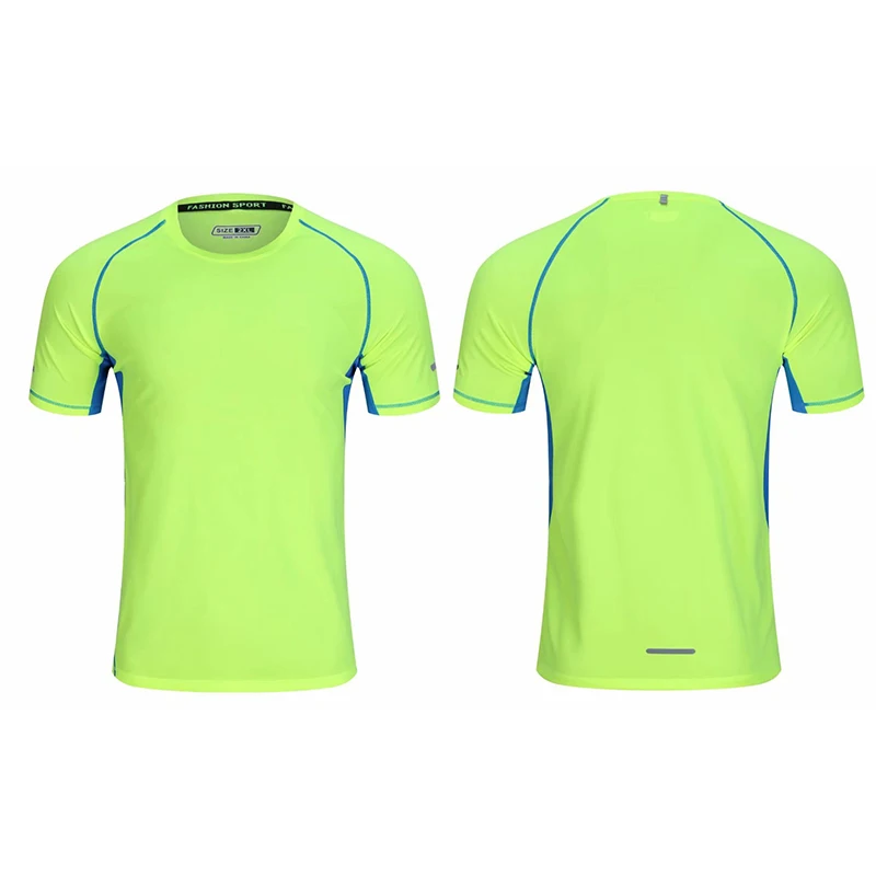 Белая мужская футболка для бега с коротким рукавом и круглым вырезом|Футболки