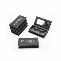 private label black eyelash case with mirror mink lashes 100 hand made 3d mink lashes custom lashbox packaging with logo