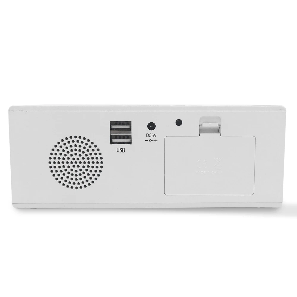 Электрический светодиодный Будильник с беспроводным зарядным устройством для