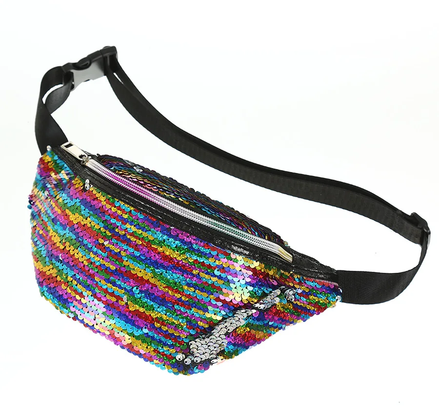 Multicolor Креативная поясная сумка с блестками в виде русалки для женщин, модная поясная сумка для девочек, Спортивная поясная сумка для подростков, поясная сумка, нагрудный чехол для телефона - Цвет: Multicolor