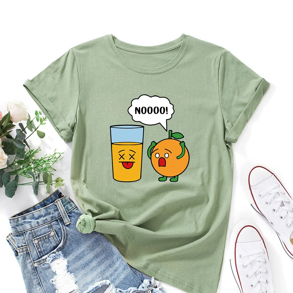 

Funny Orange Juice Summer T-shirts Women Short Sleeve Cotton Graphic Tee Female Tops Clothes Cool Gift Top Oversized T-shirts
