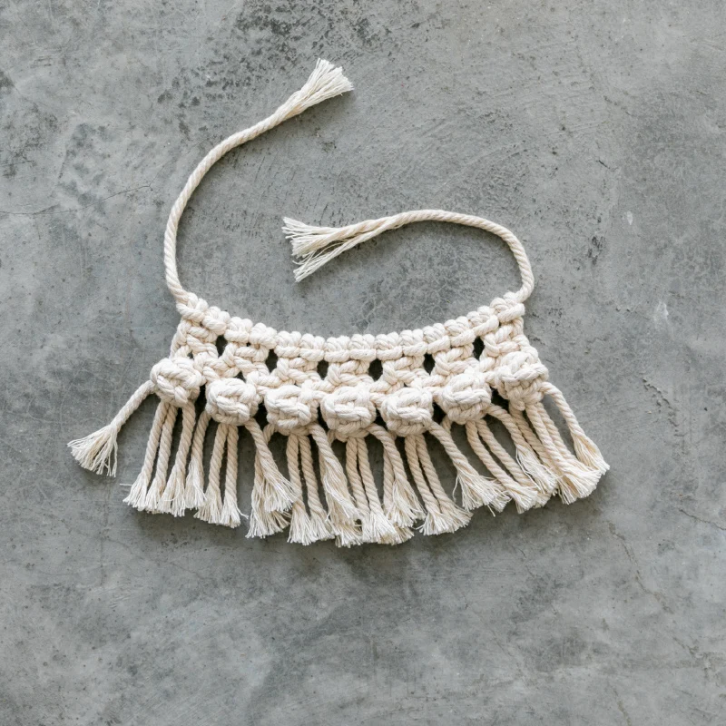 Macrame Wall Hanging Hand-woven Tassel Lanyard Decorative Flower Ornaments Shop Literary | Дом и сад