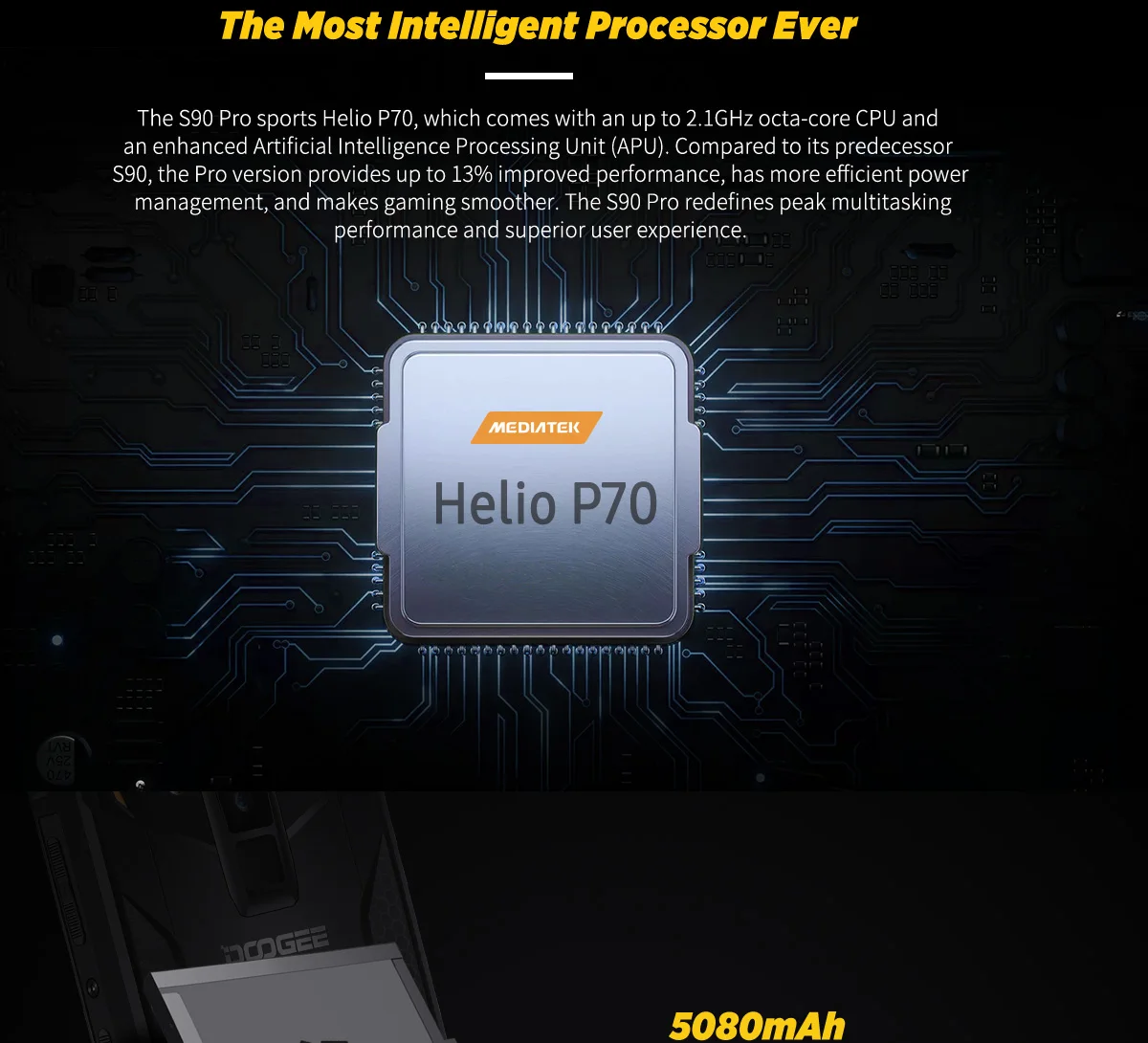 IP68 DOOGEE S90 Pro модульный прочный мобильный телефон Helio P70 Восьмиядерный 6 ГБ 128 ГБ 6,18 дюйма дисплей 12V2A 5050 мАч 16MP+ 8MP Android 9