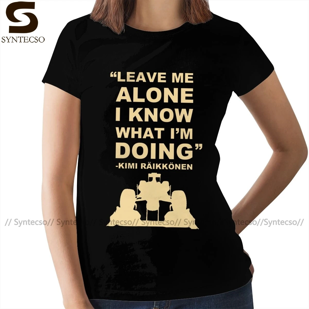 

Leave Me Alone T-Shirt Kimi Raikkonen Leave Me Alone T Shirt Short Sleeve Gray Women tshirt Ladies Tee Shirt