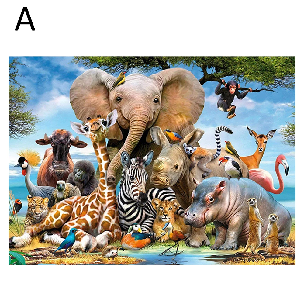 

1000pcs Puzzles Family Games Animals Landscape Puzzles Assembling Jigsaw Educational Toys For Adults Children House DIY Art
