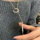 Простое Ожерелье в стиле ретро с цирконом для ногтей, модная индивидуальная цепочка до ключиц, ювелирные изделия для женщин, Очаровательное украшение с именем, подарок на все сезоны