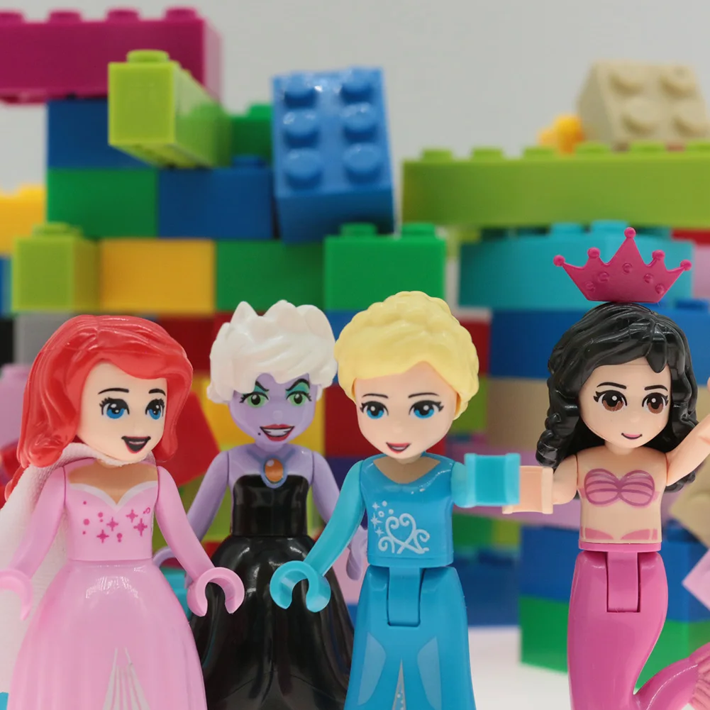 Сказочная принцесса город серия Золушка белый снег Кукла Эльза Playmobil Строительные блоки Друзья игрушки кирпичи для детей девочек