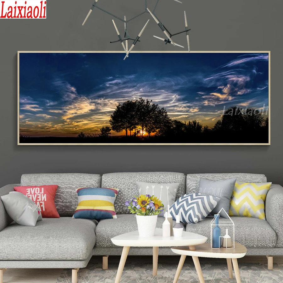 Картина Стразы восход солнца облако пейзаж мозаика полная вышивка краска с