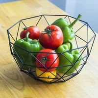 kitchen basket container bowl metal wire basket kitchen drain rack fruit vegetable storage holder snack tray storage bowl