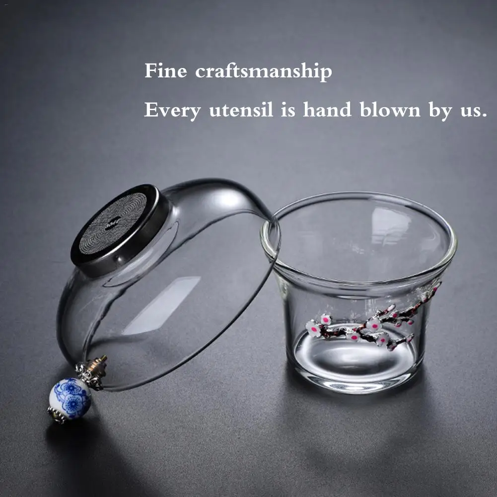 Стеклянный ситечко для чая с ручкой Чайный фильтр заварки листового китайский