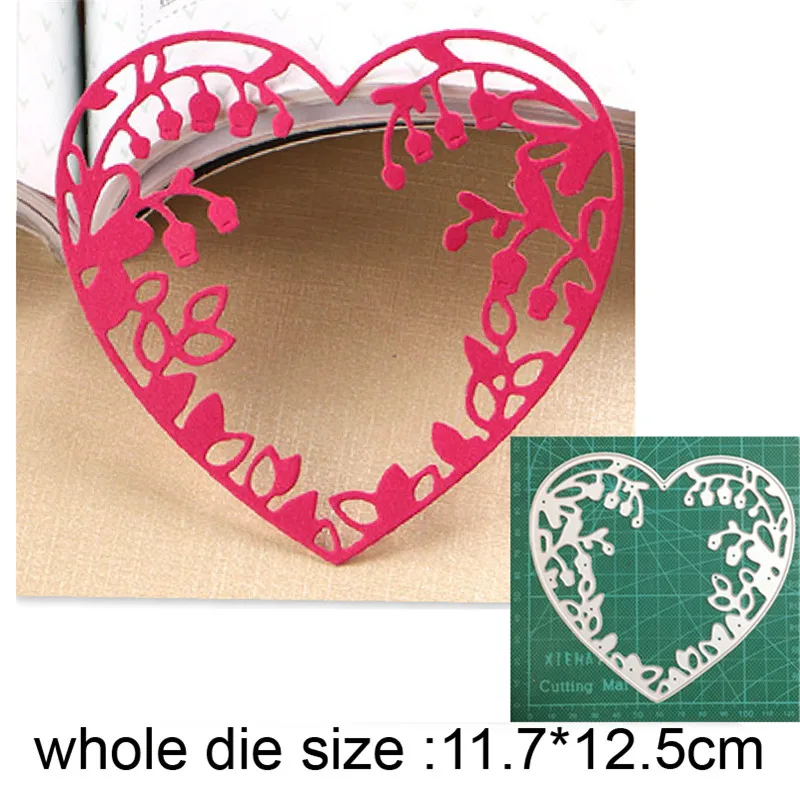 

metal cutting dies cut die mold Leafy Branch Heart Border Decoration Scrapbook paper craft knife mould blade punch stencils dies