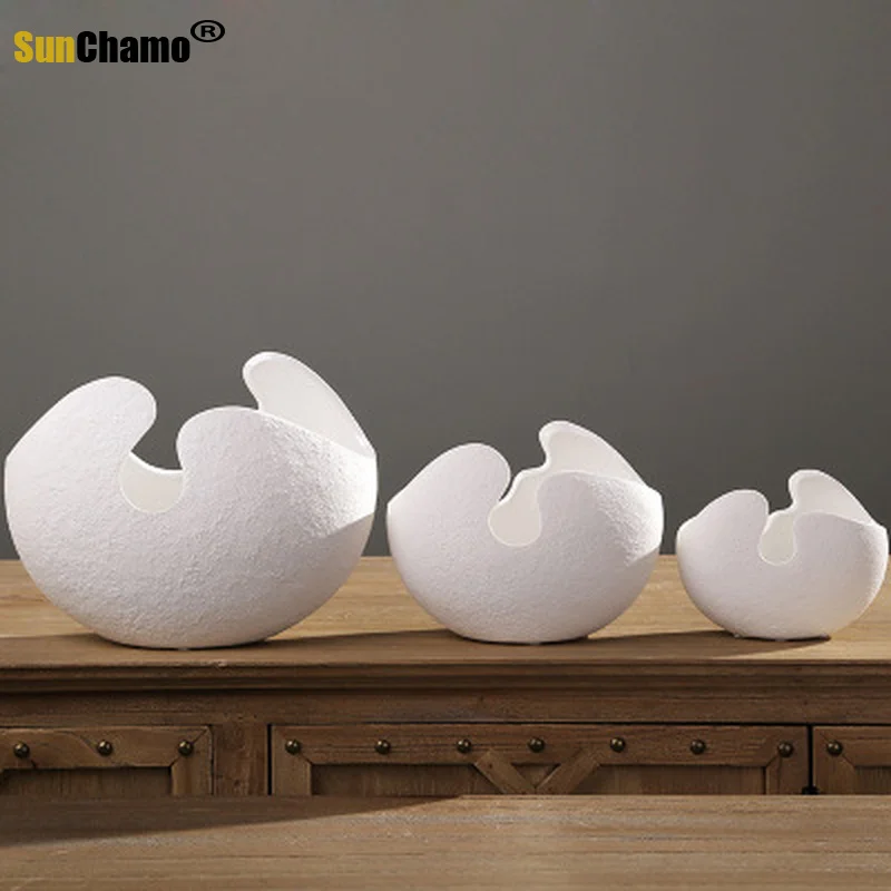 Керамическая ваза креативные современные модные белые яичные ракушки Цветочная