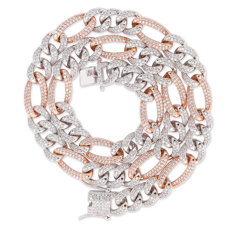 Two tone TOPGRILLZ 10 мм Iced CZ Снаряженная кубинская Соединенные ожерелья цепи золотой серебряный цвет Роскошные ювелирные изделия модные хип-хоп для мужчин 1"-30" - Окраска металла: Two tone