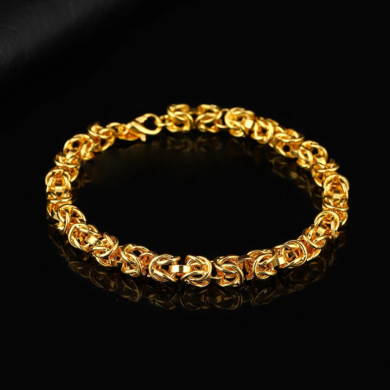Мужской Твист браслет золотой цвет на запястье ручная цепочка мужские вечерние