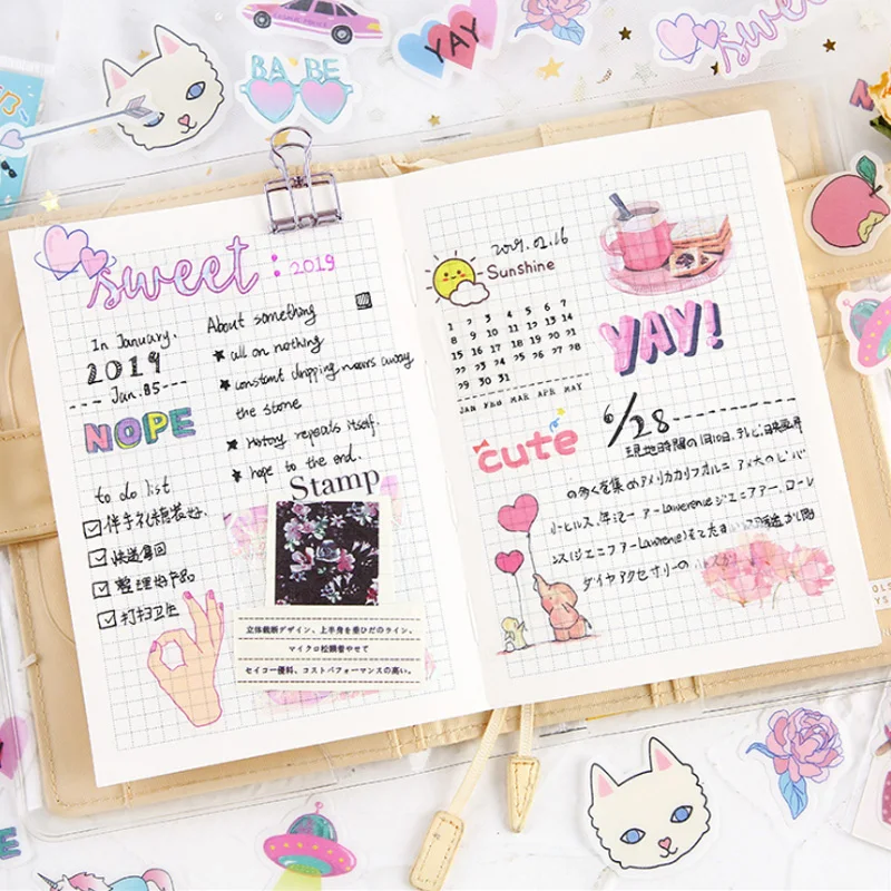 40 шт./упак. Kawaii Детские декоративные наклейки, дневник наклейки животных Скрапбукинг Бумага милые канцелярские принадлежности альбом для вырезок расходные материалы