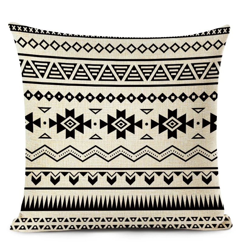 Retro High Quality ethnic Geometry Cushion Cover Throw Pillow Cutton Linen Car Sofa Bed Home Decor Textile Printed Pillowcase
