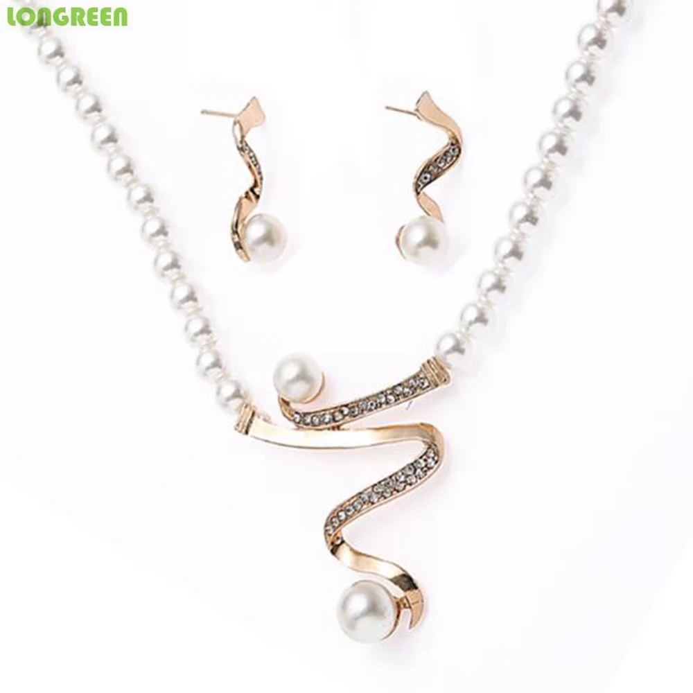 Ожерелье с кристаллами серьги свадебные комплекты ювелирных изделий из сплава