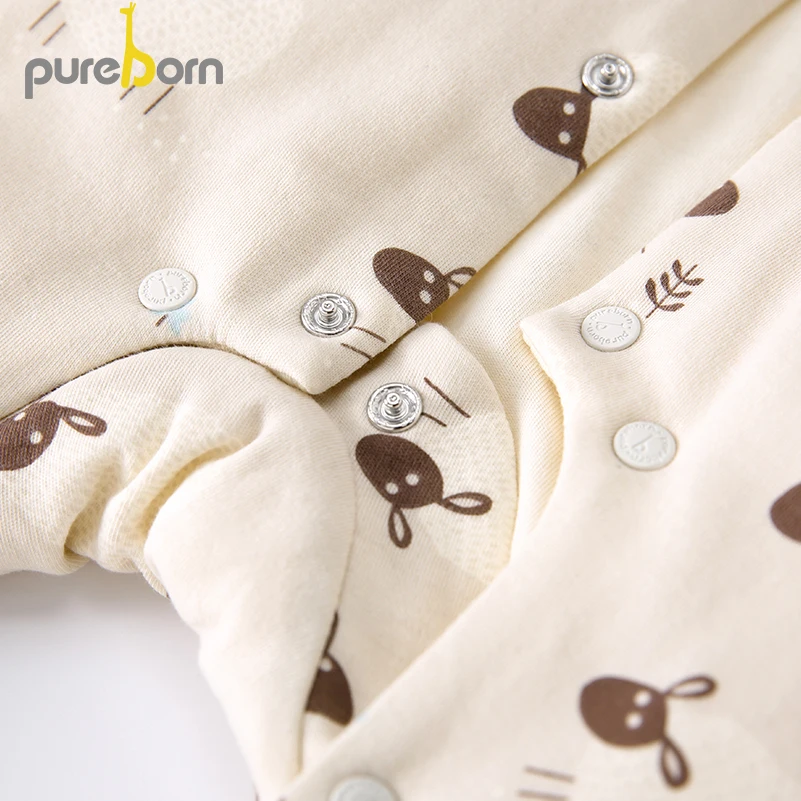 Pureborn новорожденный младенец унисекс Детский комбинезон восхитительный