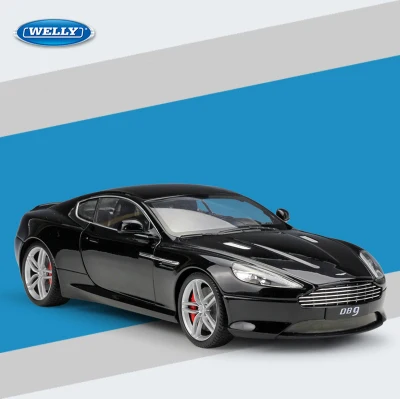 Черный 1:18 Масштаб Aston Martin DB9 Coupe модель автомобиля из сплава металлические игрушки транспортные средства Детские игрушки Подарки оригинальная коробка - Цвет: Черный