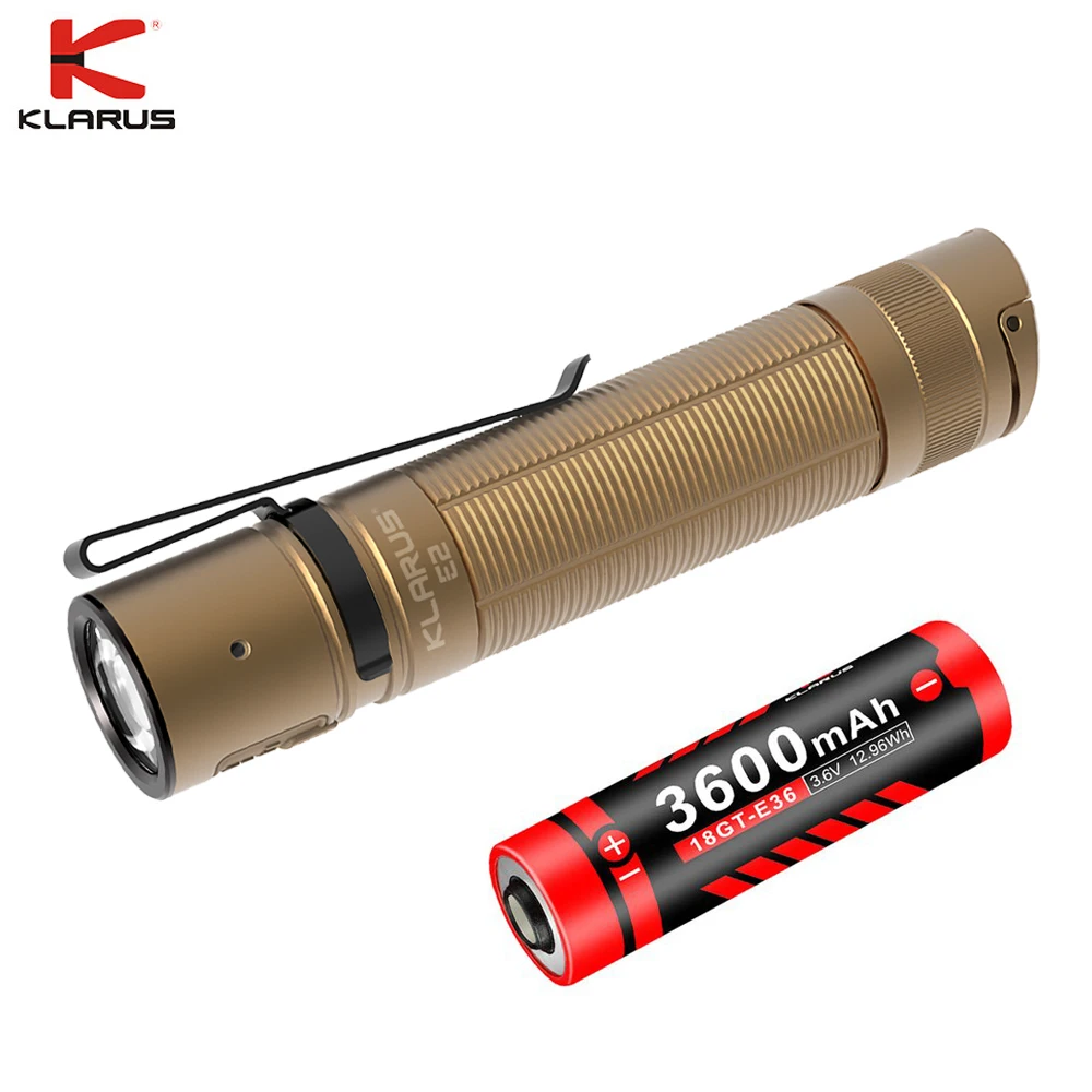 KLARUS E2 светодиодный фонарик Cree XHP35 HI 1600 люмен USB Перезаряжаемый с батареей 3600mal 18650