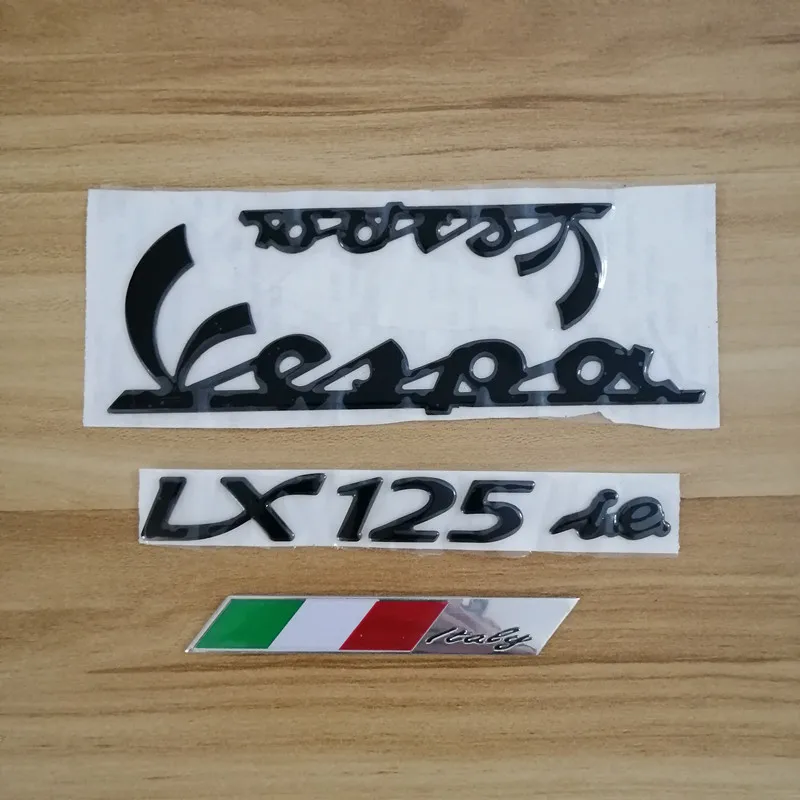 

Motorcycle 3D Black Italy Italian Flag Car Emblem Stickers Decal for PIAGGIO Vespa LX 125 LX125 ie