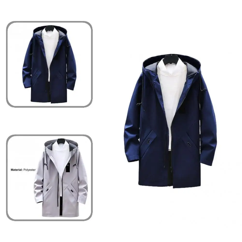 

Loose Great Leisure Men Coat Long Sleeve Men Jacket Solid Color for School