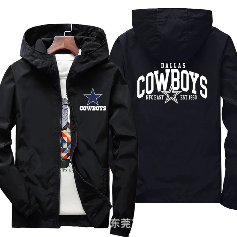 

2021 Motorcycle Jacket Windproof for COWBOYS logo Jacket Mobike Riding Hooded Suit Windbreaker Sweatshirts Racing zipper Coat