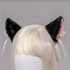 Заколки для волос с кошачьими ушками для косплея, аксессуар для волос в стиле аниме, 5 цветов, милые, милые, 5 цветов, для хэллоуивечерние, дня рождения, 1 пара