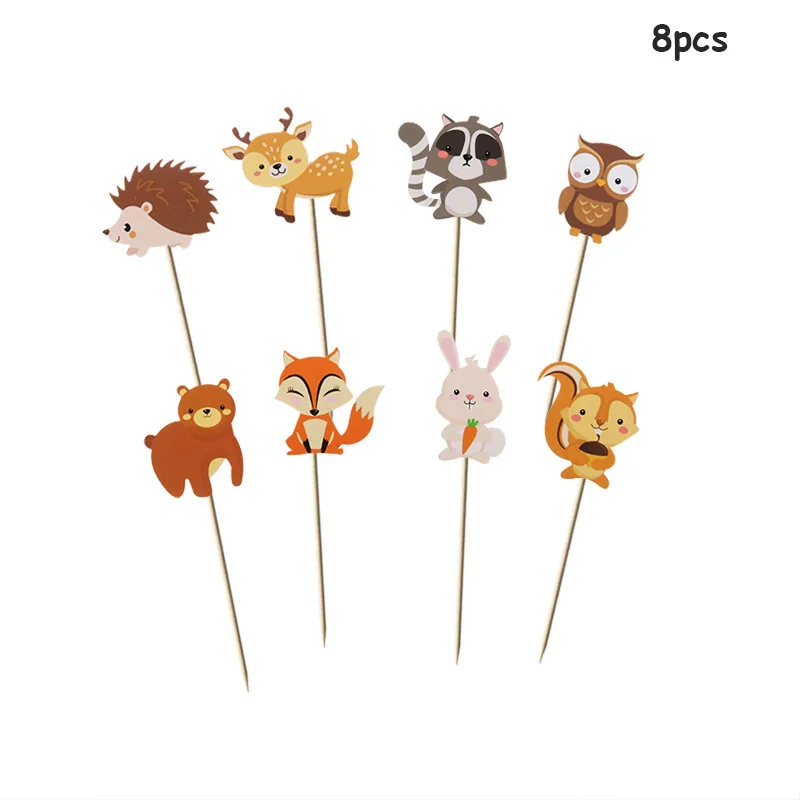 cake topper 5 MEIDDING 1 шт. лесные друзья джунгли вечерние животные алюминиевые шары лиса DIY шарики для украшения Baby Shower товары для дня рождения - Цвет: cake topper 5