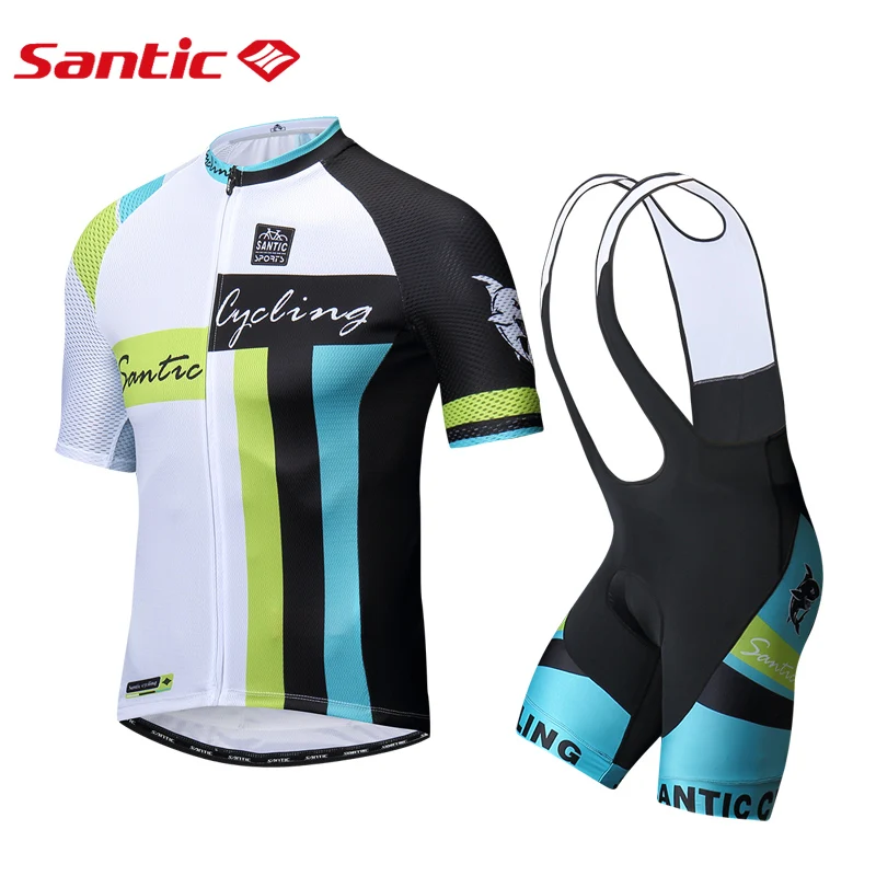Мужские велосипедные шорты и трикотажные SANTIC Pro набор из 4D дышащих шорт с