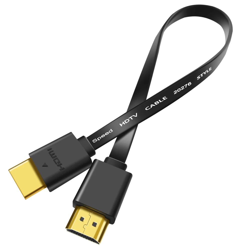 Тонкий hdmi 1,4 2,0 плоский кабель позолоченный штекер HDMI кабель 4K 60hz 1080p 3D 0,3 m 0,5 M 1M 1,5 M 2m 3m для ПК проектор PS4 - Цвет: 1080p