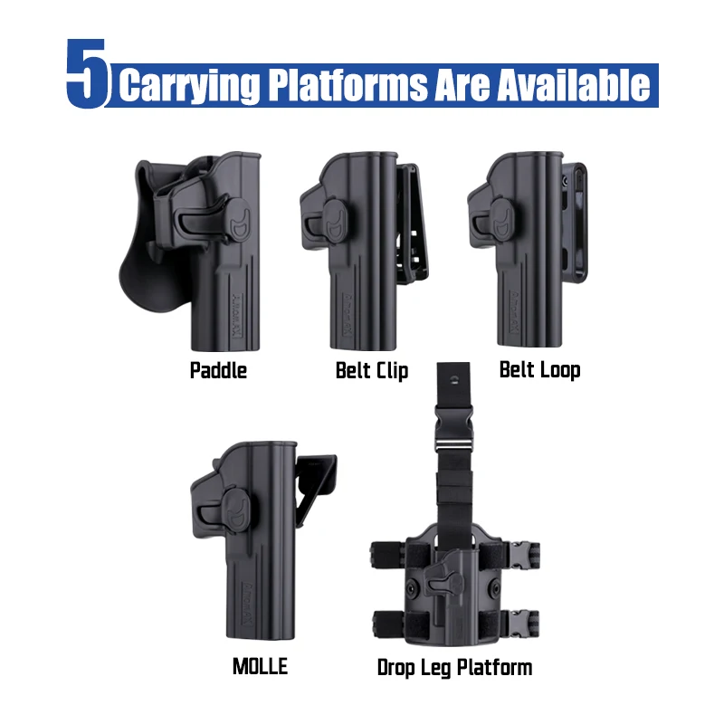 Amomax Level II Tactical Paddle Holster | Suitable for Springfield XD.45ACP HS2000 9MM Compact Girsan MC 28 Спорт и развлечения