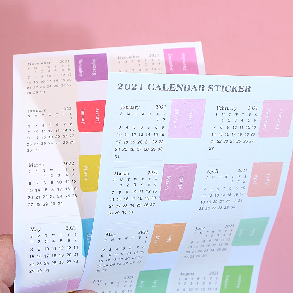 

2021 Calendar Tab Stickers Monthly Index Stickers Planner Notebook Bookmark Schedule Agenda Decorative 2021.1-2022.6