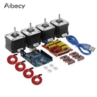 Комплект шагового двигателя Aibecy 4*4401 V3.0, плата расширения UNO R3, драйвер 4 * A4988 с радиатором, USB-кабель для деталей 3D-принтера