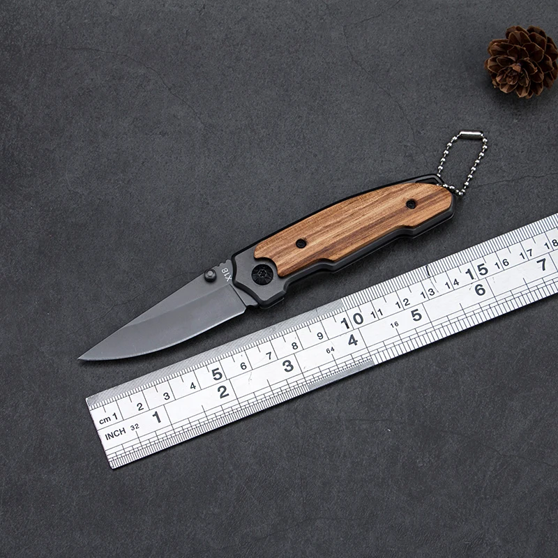 

5.91'' Folding Pocket Knife Survival Outdoor Tactical Knife Wood Handle Self-defense Camping Hunting Knives EDC Multi Tools