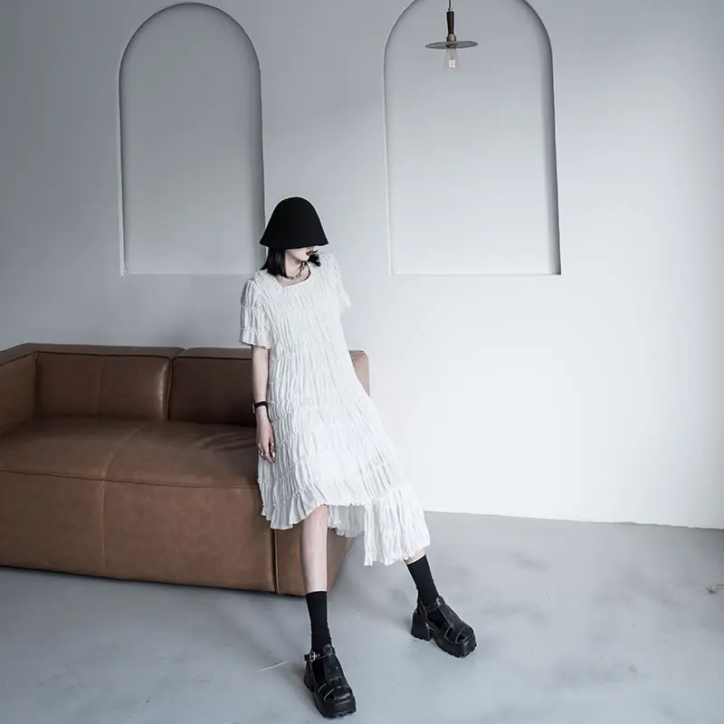 XITAO нерегулярные женское платье модные новые Для женщин черный белый цвет плюс